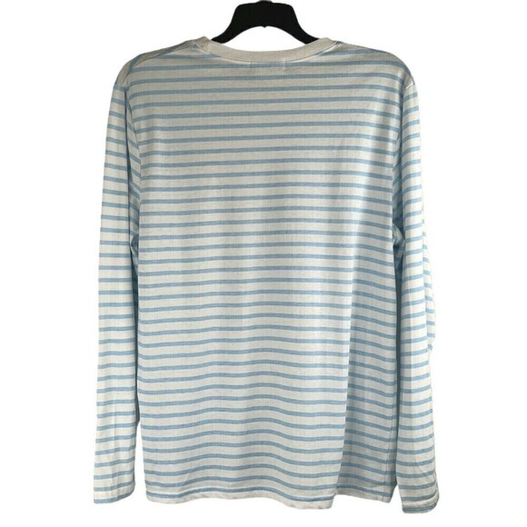 Pusheen Cat T-shirt L/S Loose Fit Blue & White Stripe Size Small Crew Neck EUC - Picture 2 of 6